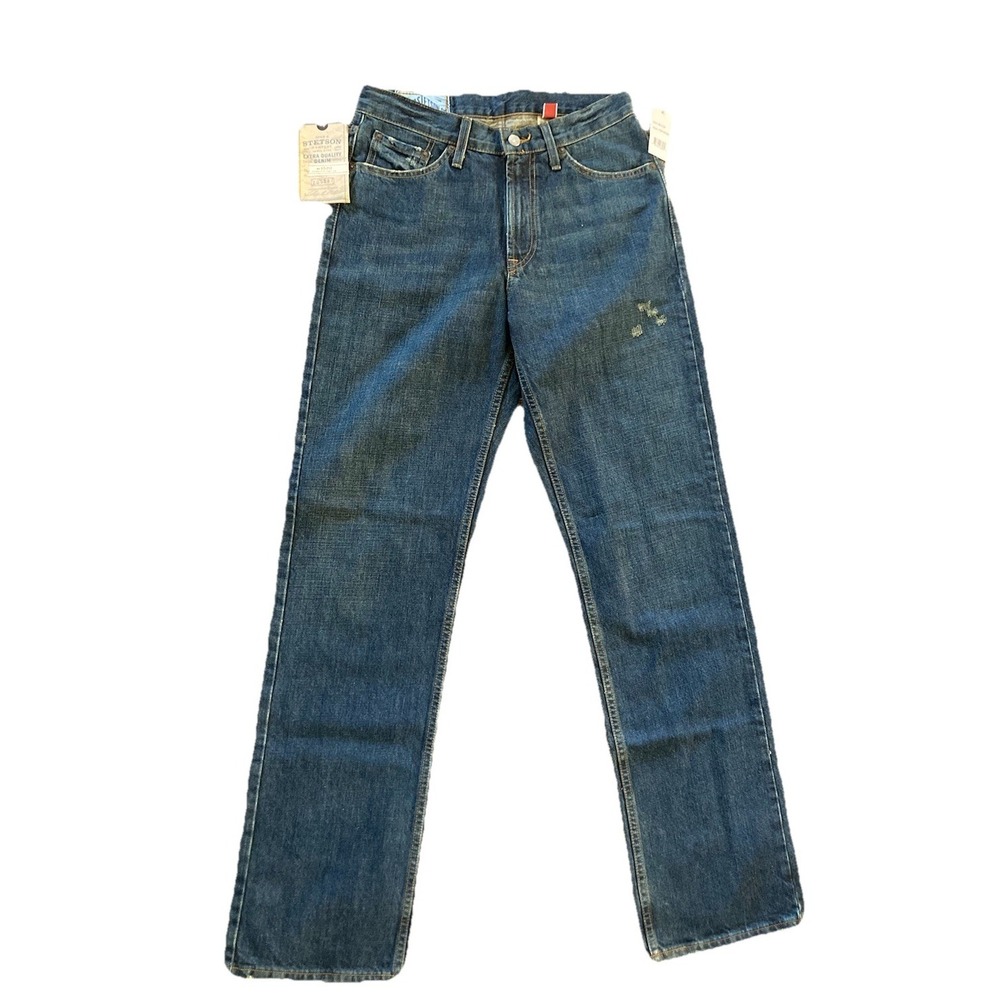 Stetson Jeans NWT Mens 29x34 Medium Wash 1520 Straight Leg Distressed